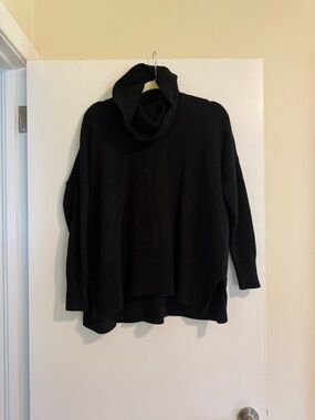 LOFT Black Cozy Cowl Neck Sweater